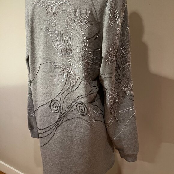 Dries Van Noten Long Sleeve Dragon Phoenix Beaded Tunic Sweatshirt Large Womens - Picture 4 of 7